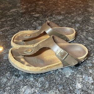 Birkenstock Classic Brown Leather Thong Sandal Womens Size 37